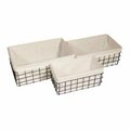 H2H Cheung  Lined Metal Wire Rectangular Storage Basket, Set of 3 H22546453